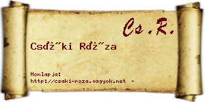 Csáki Róza névjegykártya