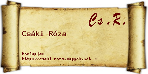 Csáki Róza névjegykártya